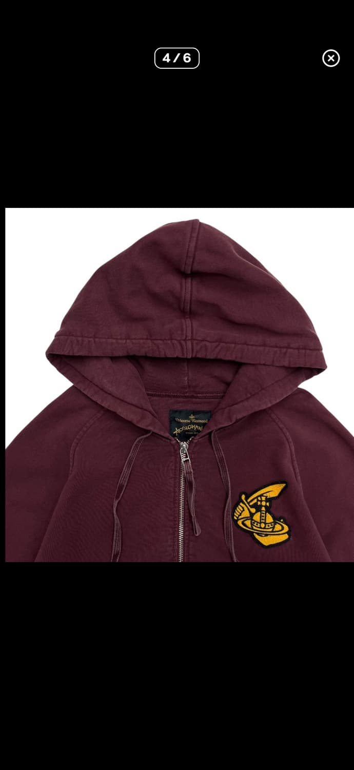 비비안웨스트우드 우주선 버건디 후드집업 XL 상품이미지3