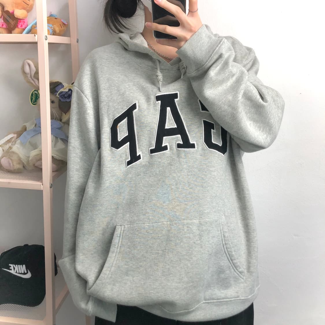 갭 그레이 왕아방 후디 상품이미지3