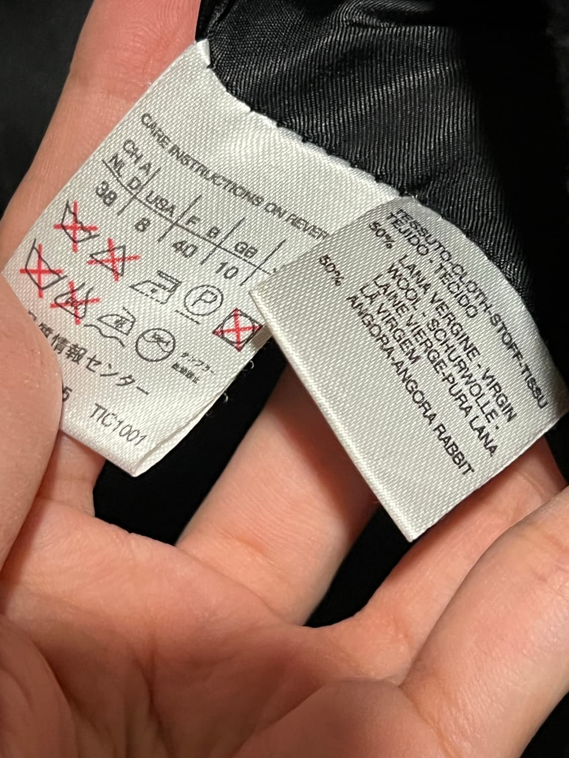 MAX MARA 버진/앙고라 블랙 원버튼 코트 상품이미지5