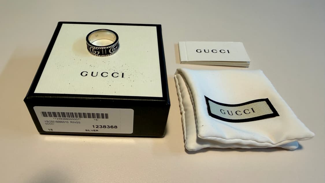 [상태S급] 구찌 더블G 반지 실버 18호 풀박스 판매합니다 상품이미지1