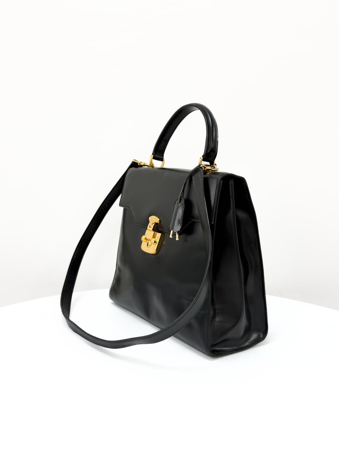 구찌 빈티지 카프스킨 레이디 락 탑 핸들 백 상품이미지4