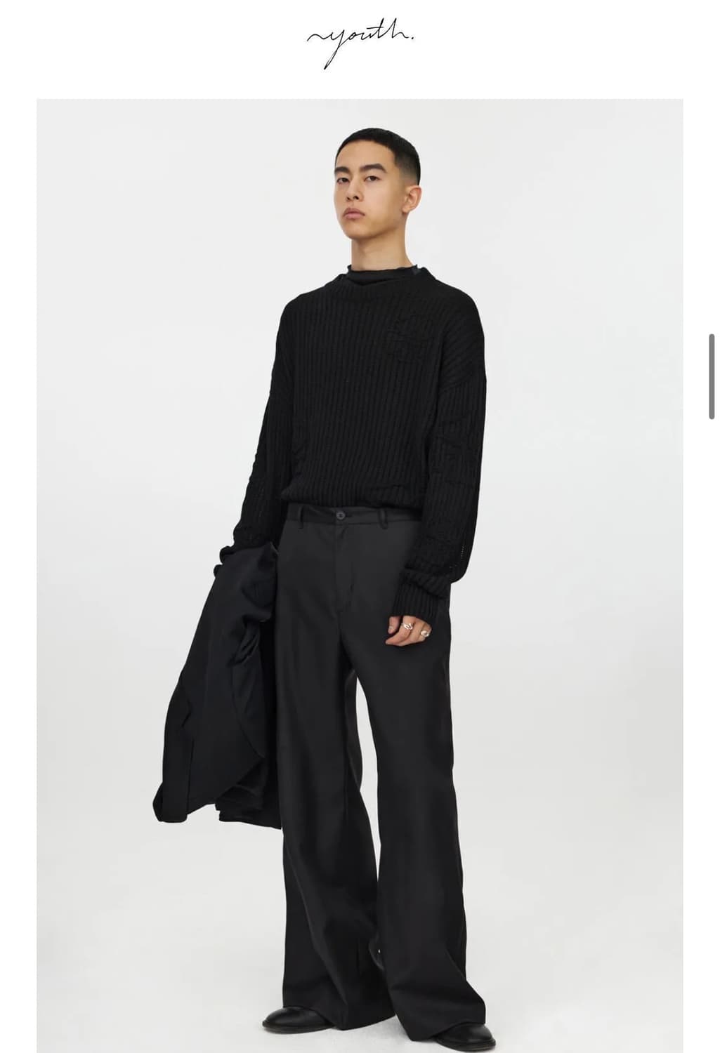 유스 23SS 와이드 플레어 팬츠 블랙 s사이즈 상품이미지4