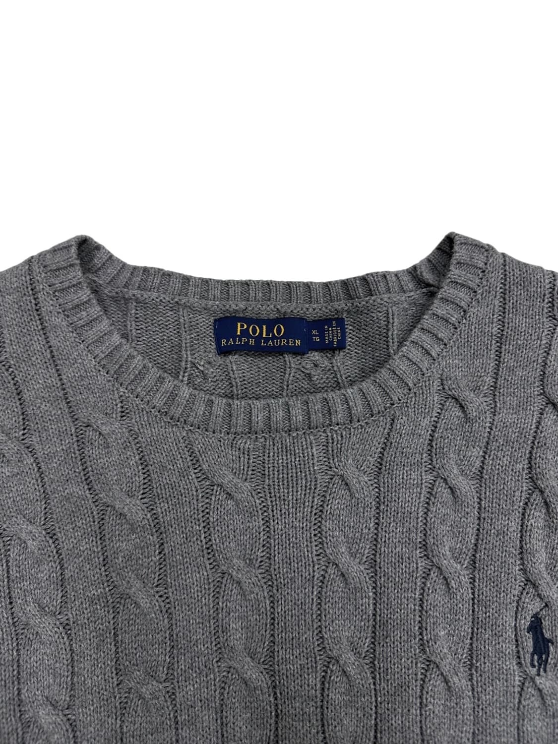 폴로 케이블 꽈배기 니트 그레이 (XL)  상품이미지3