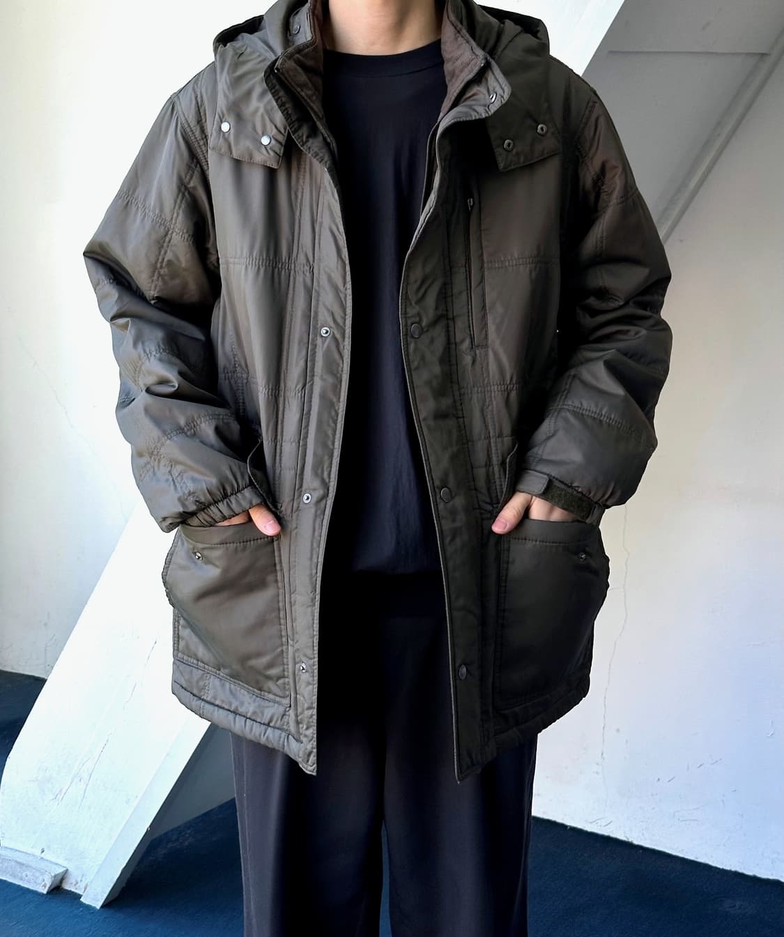 Quilted utility hood parka 상품이미지7