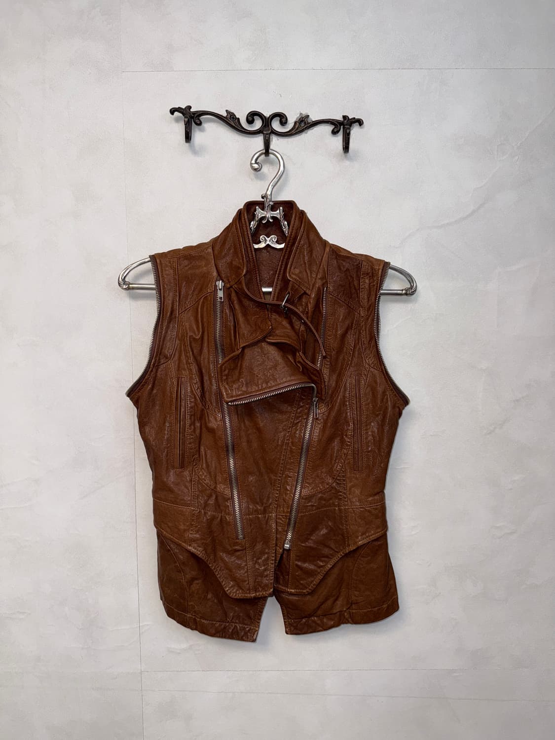 Brown lamb skin two ways buckle jacket  상품이미지7