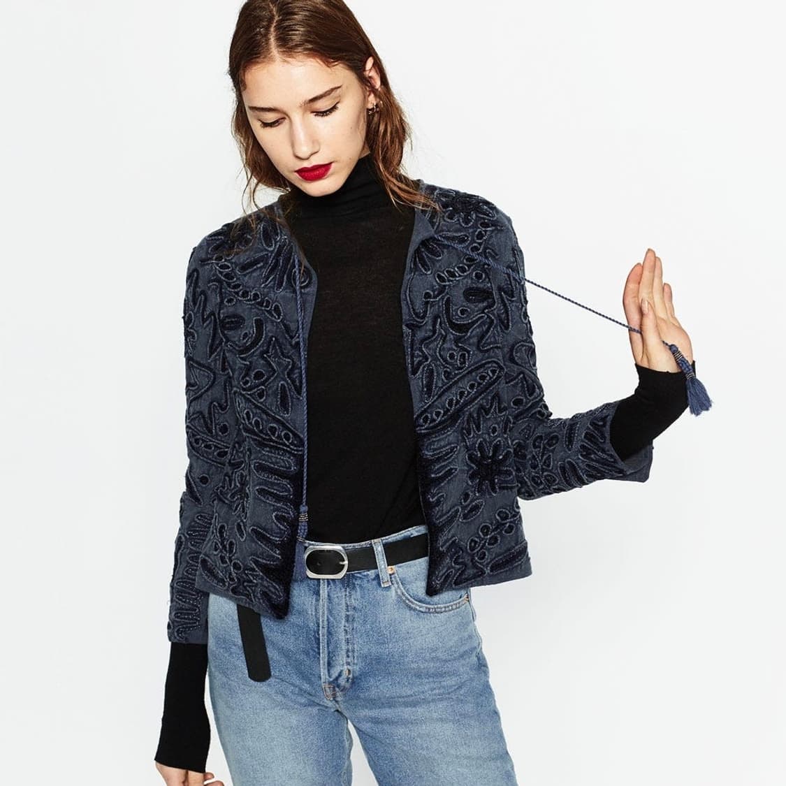 자라 자수 패턴 자켓 상품이미지3
