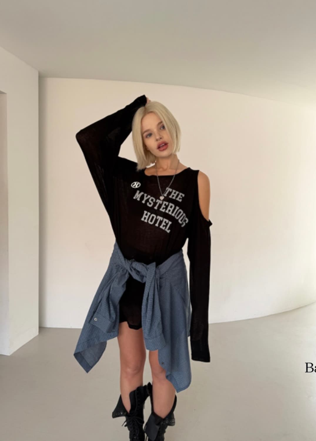 더미스테리어스호텔 숄더 홀 슬리브 상품이미지1