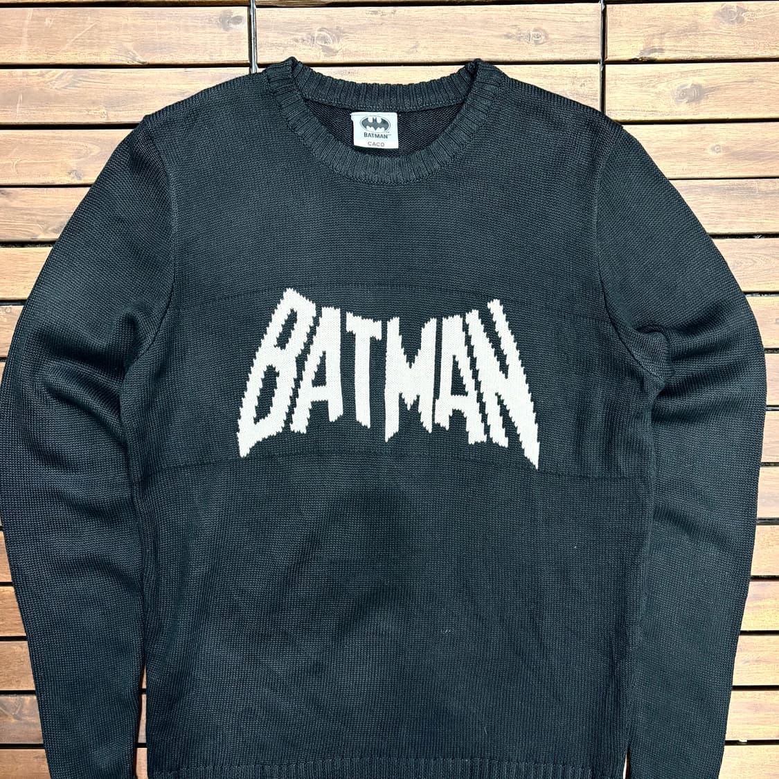 (S) 배트맨 스펠링 로고 블랙 니트 상품이미지2