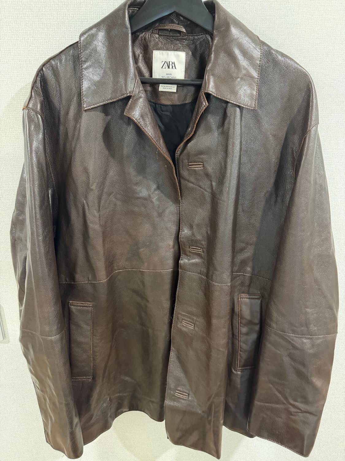 자라 리미티드에디션 레더 카코트 자켓 브라운 90s 아카이브 상품이미지6