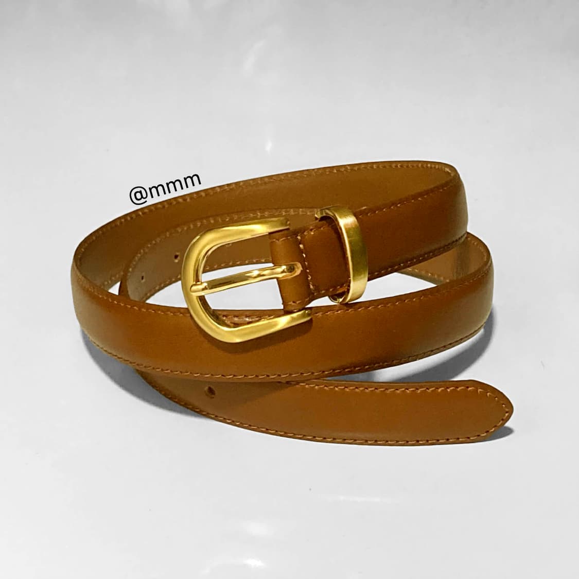 [Unisex]골드링 이태리 가죽 벨트 카멜 상품이미지1