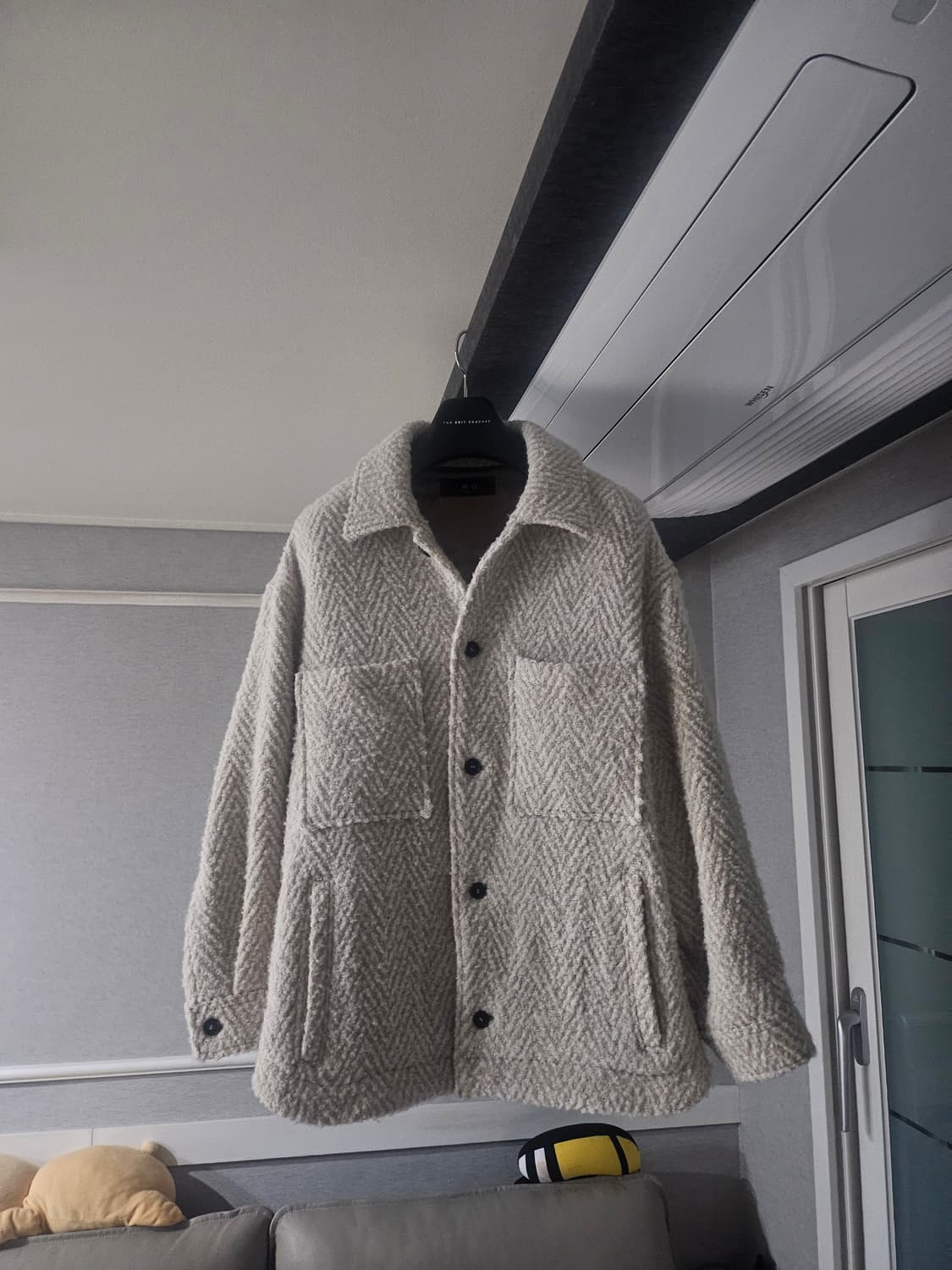 [거의 새것] 이로 (IRO)트위드 헤링본 울 부클 자켓 점퍼 100 상품이미지1