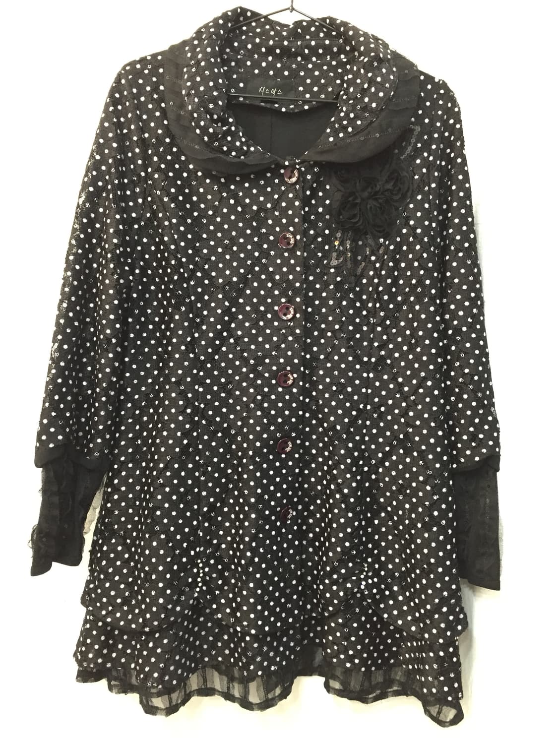 빈티지 도트 레이스 원피스 자켓 상품이미지2