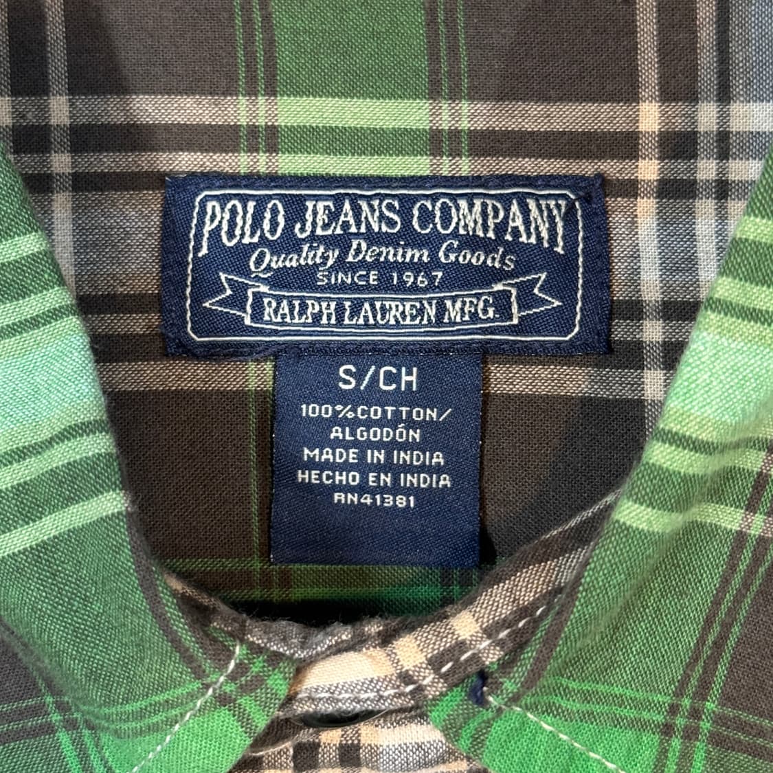 S) 폴로 랄프로렌 진스 그린 체크 웨스턴 셔츠 상품이미지6