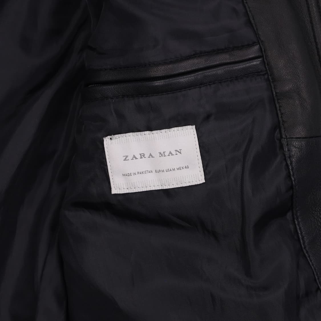M 자라 맨 양가죽 싱글 라이더 자켓 블랙 4219 상품이미지6