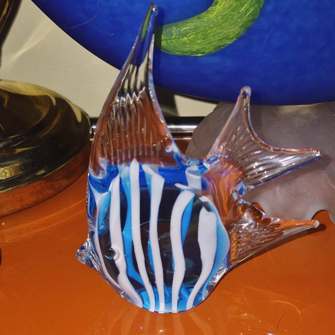 80s 오타루 아트글라스 엔젤피쉬 오브제 상품이미지6