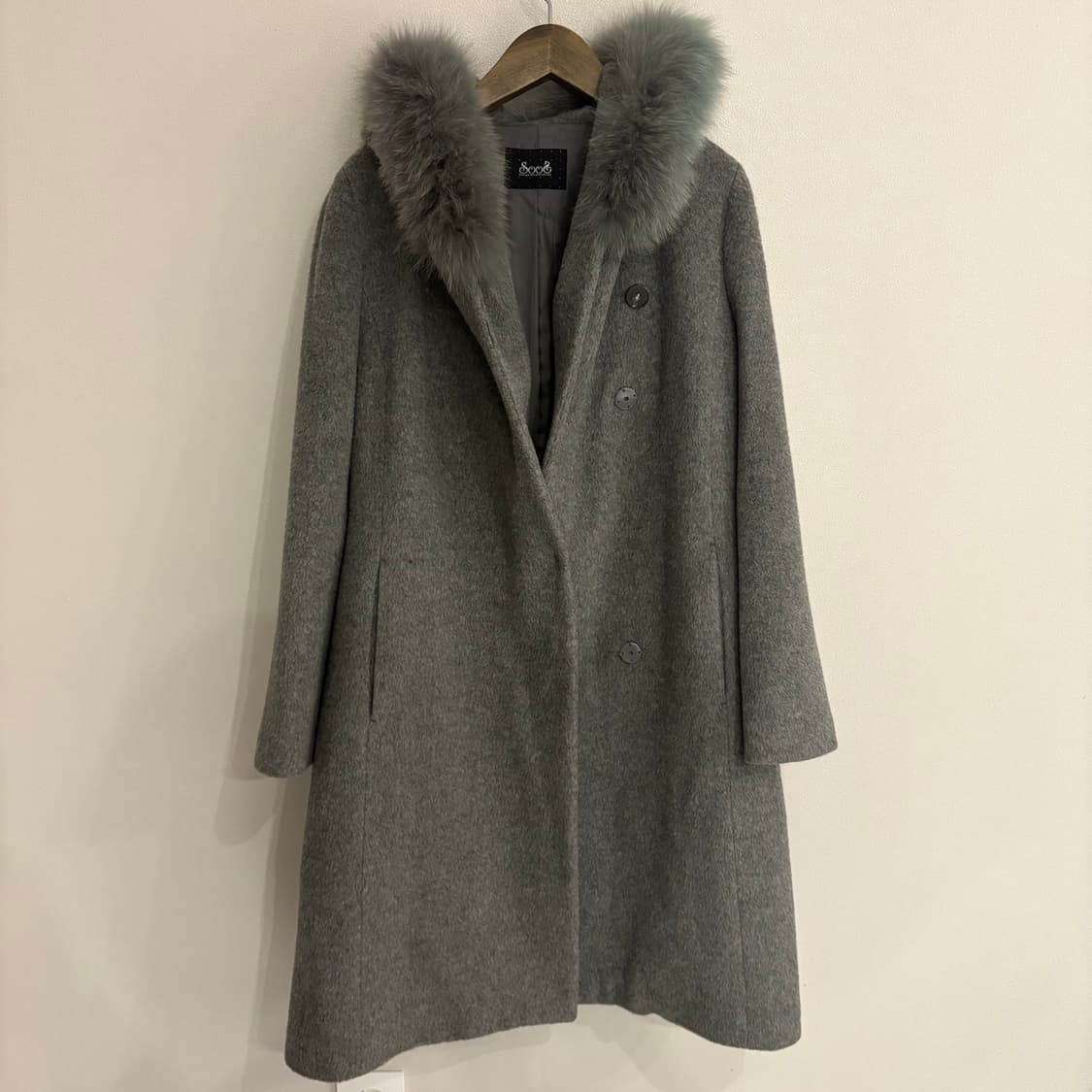 SOOS 후드 폭스 퍼 코트 55 상품이미지2