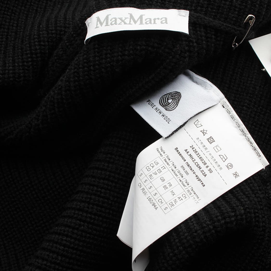 막스마라 블랙 니트 벨티드 후드 랩 가디건 55 상품이미지3