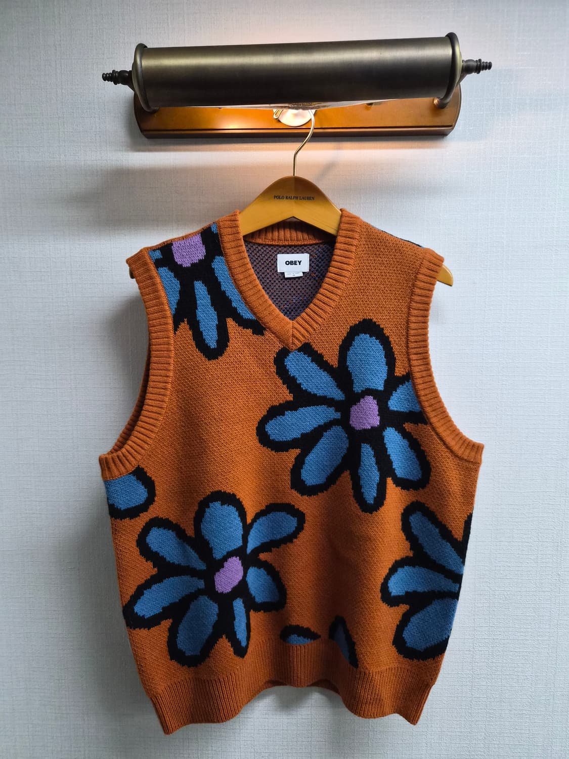 M) OBEY 오베이 플로랄 니트 베스트 (조끼) 팝니다 상품이미지1