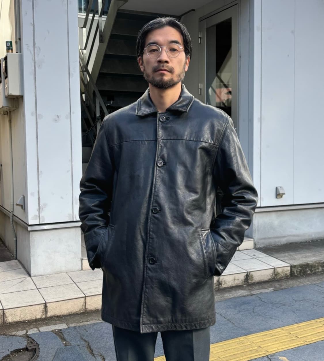 (구매) Old Gap Leather Car Coat / L 상품이미지1