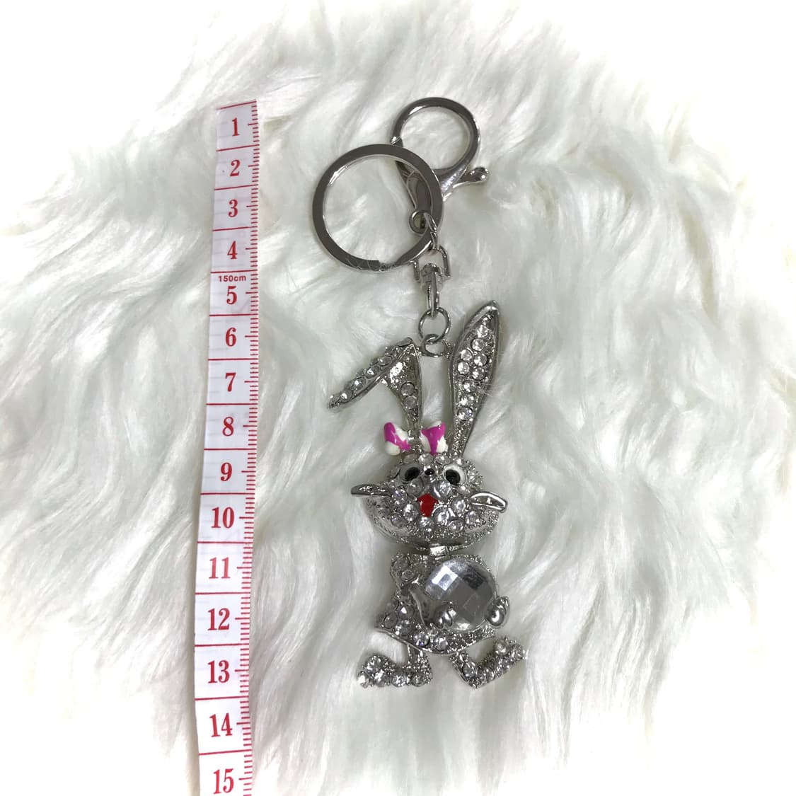 빈티지 핀터깔 y2k 갸루 리본 토끼 키링 상품이미지4