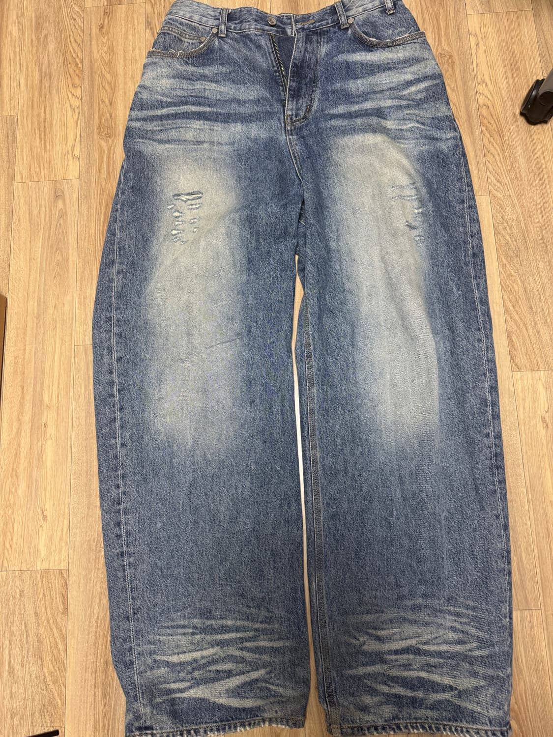 23fw 와이드 데님팬츠 미드 블루 s 사이즈 상품이미지3