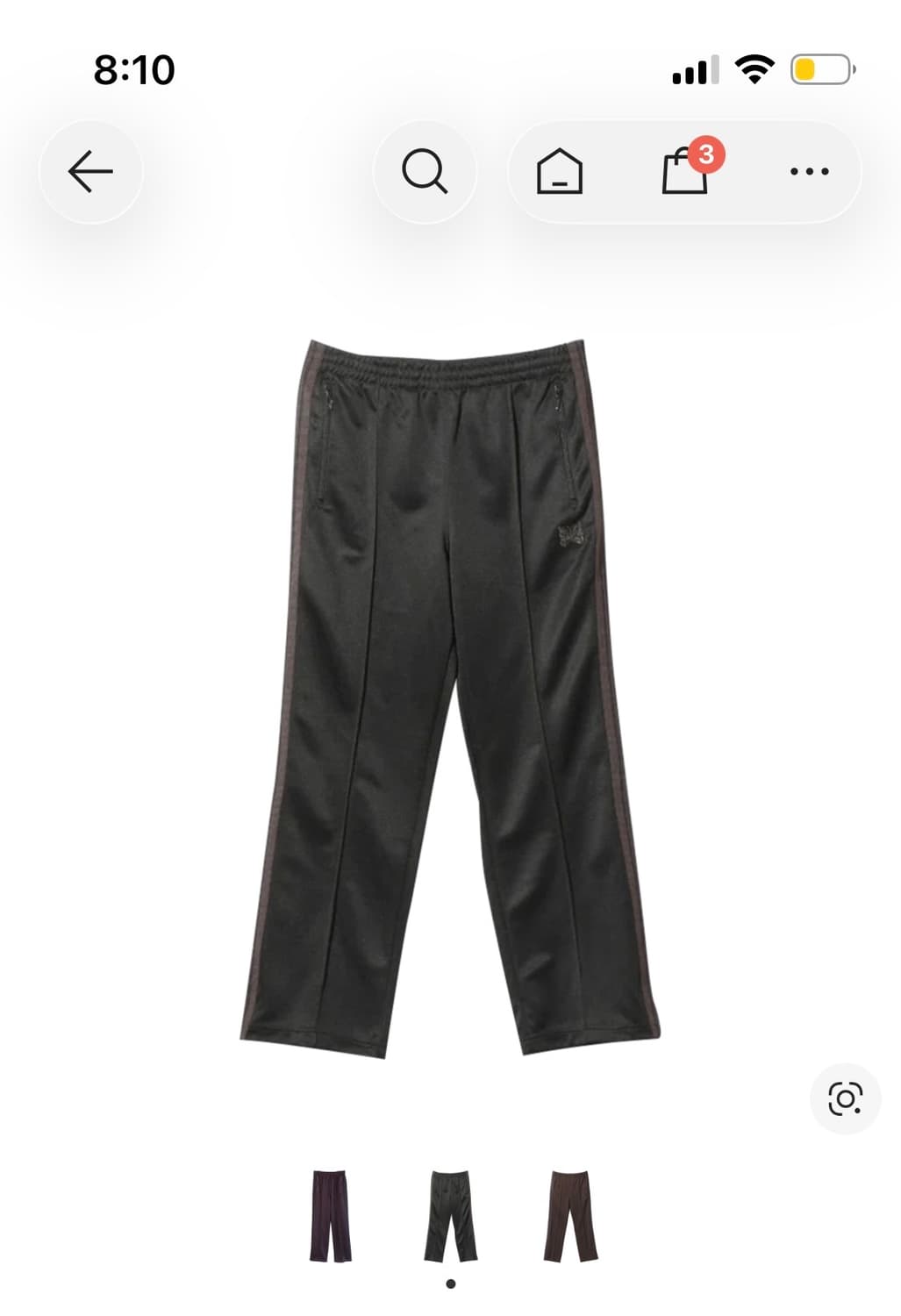 니들스 스트레이트 트랙팬츠 s 블랙 새상품 상품이미지1