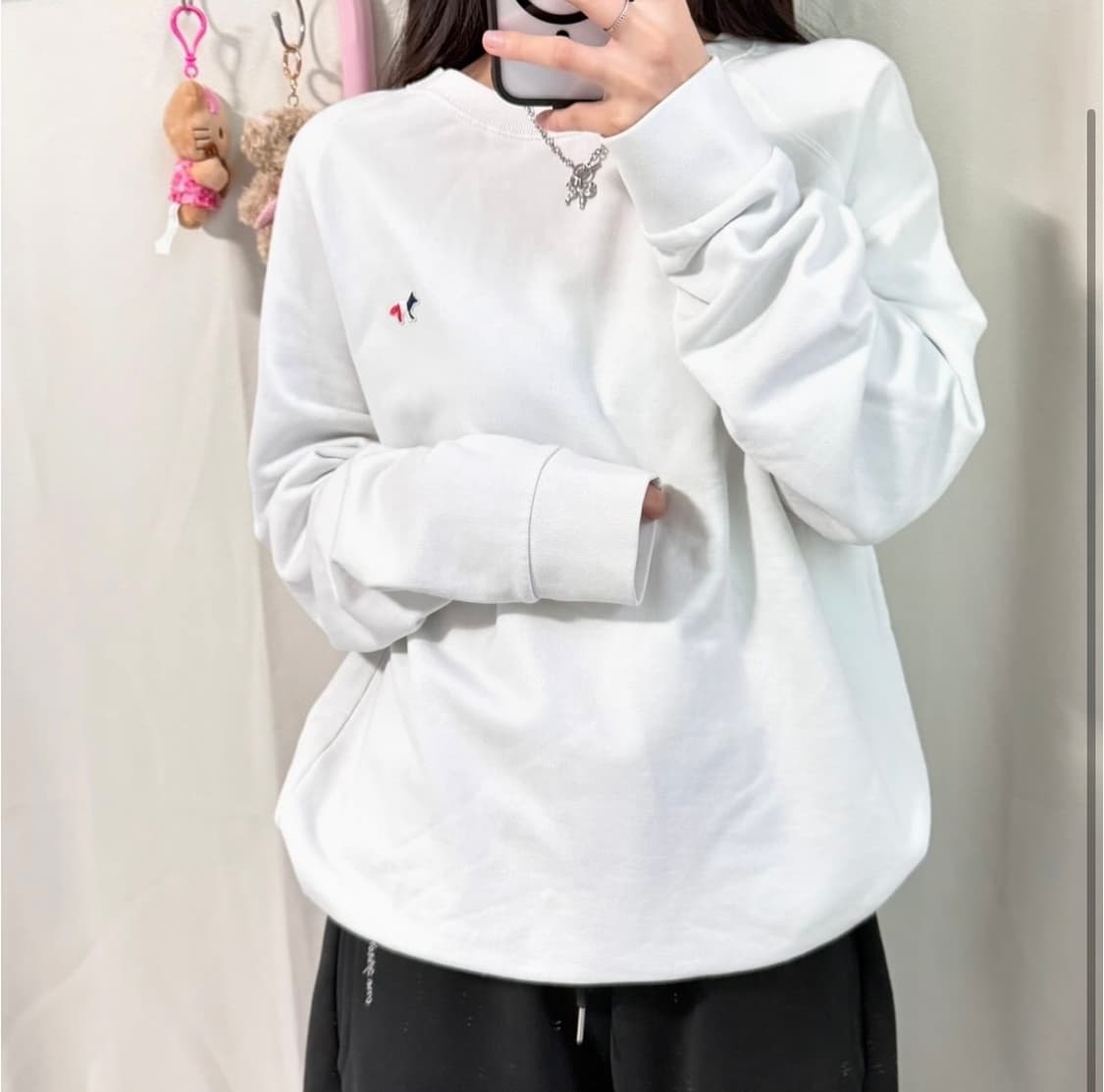 메종키츠네 생화이트 맨투맨 상품이미지4