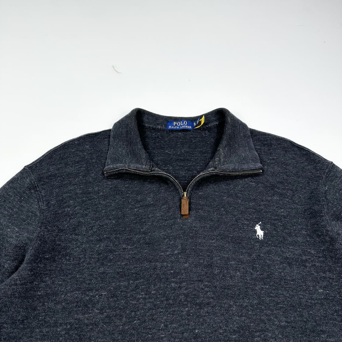 폴로 랄프로렌 포니 차콜 반집업 니트 (XL) 상품이미지1