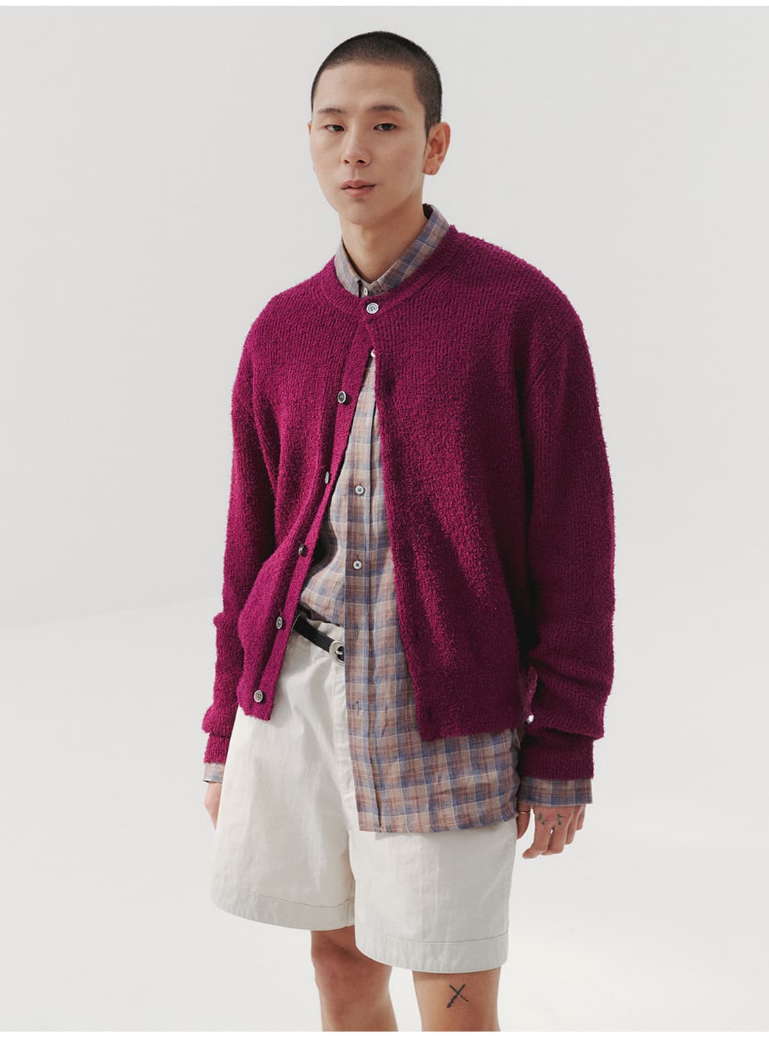 르마드 러프얀 가디건 퍼플 상품이미지1