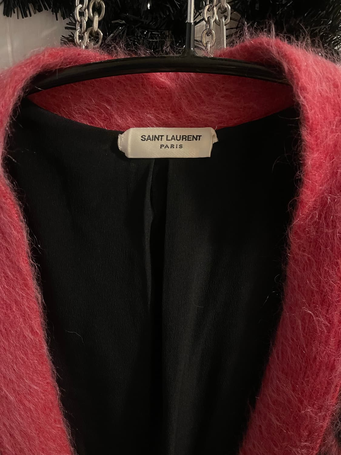 생로랑 모헤어 레오파드 핑크 가디건 M 상품이미지3