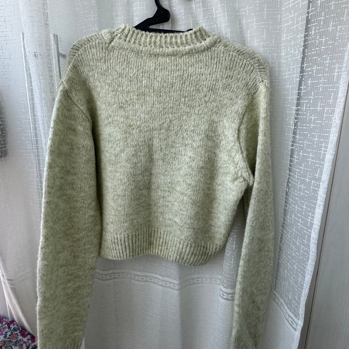 연두빛 브이넥 니트 가디건 상품이미지5