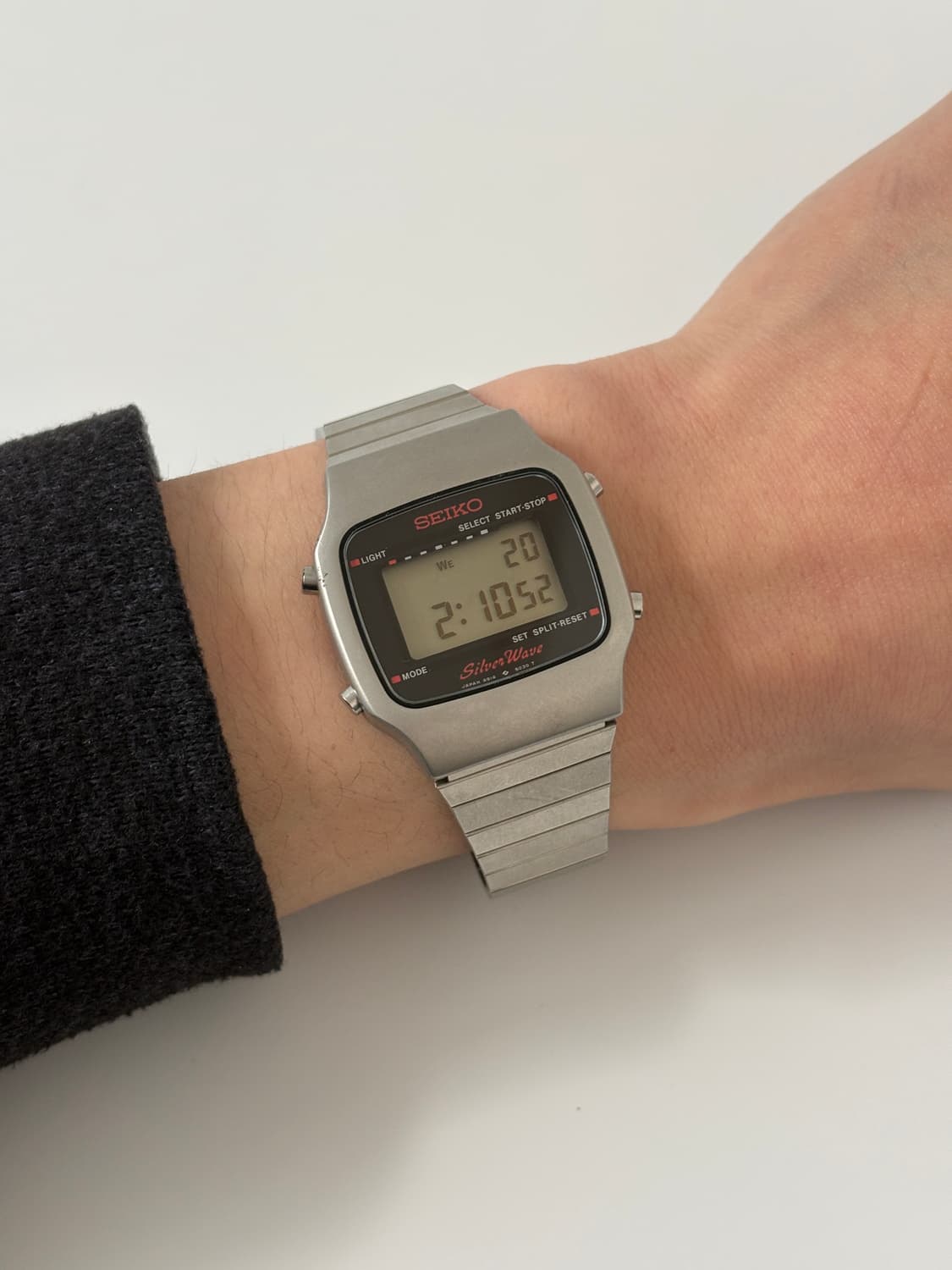 SEIKO 빈티지 시계 1980년대 실버웨이브 실버 스퀘어 디지털 쿼츠 상품이미지9