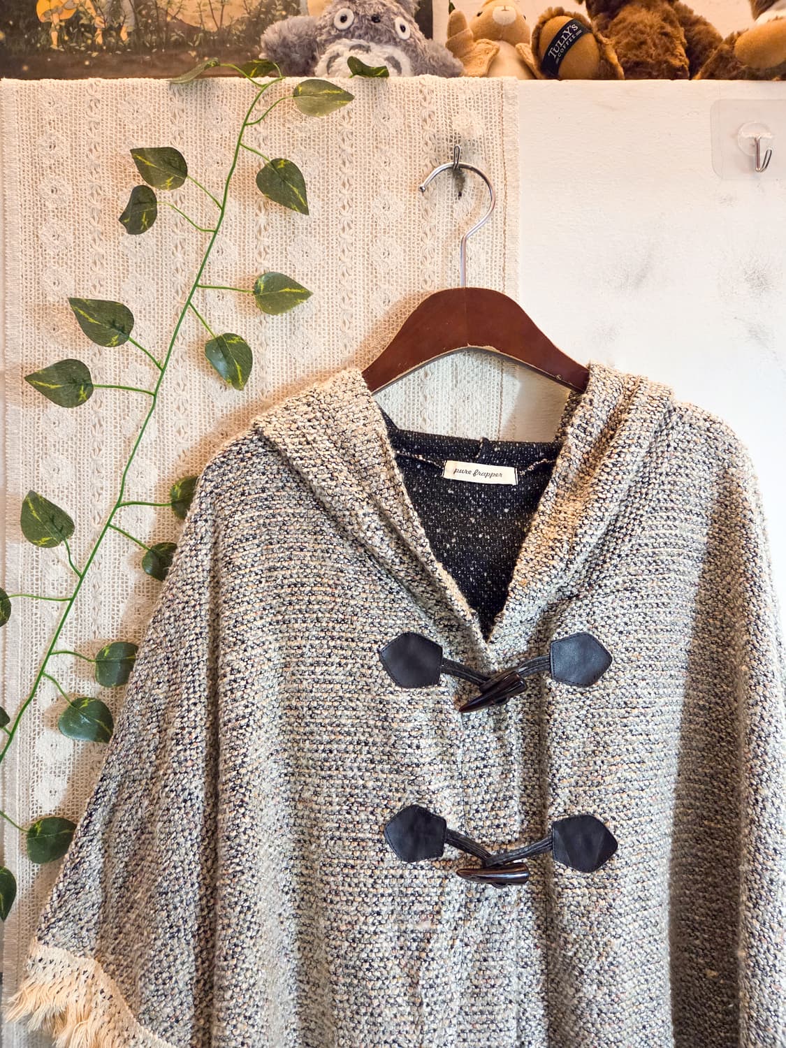 후드 더플 케이프 가디건 상품이미지2