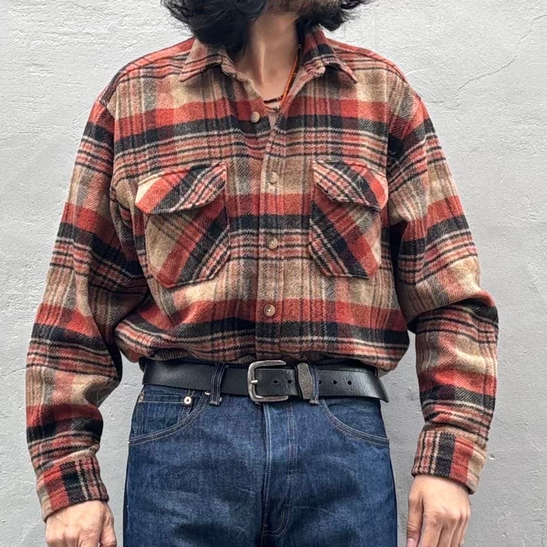 Fate 헤비 울 체크셔츠 상품이미지8