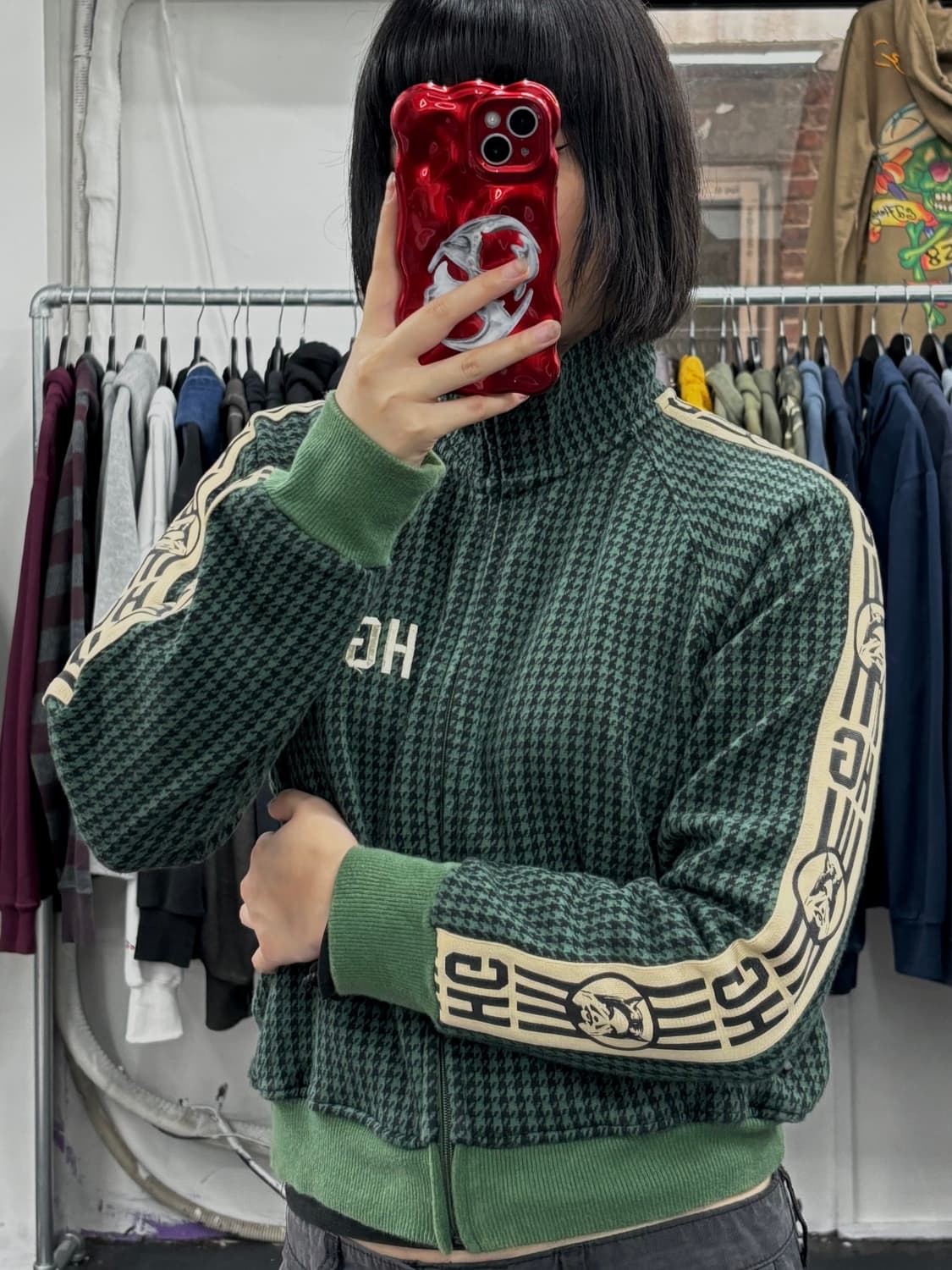 히스테릭 글래머 하우드투스 트랙 자켓 그린 상품이미지4