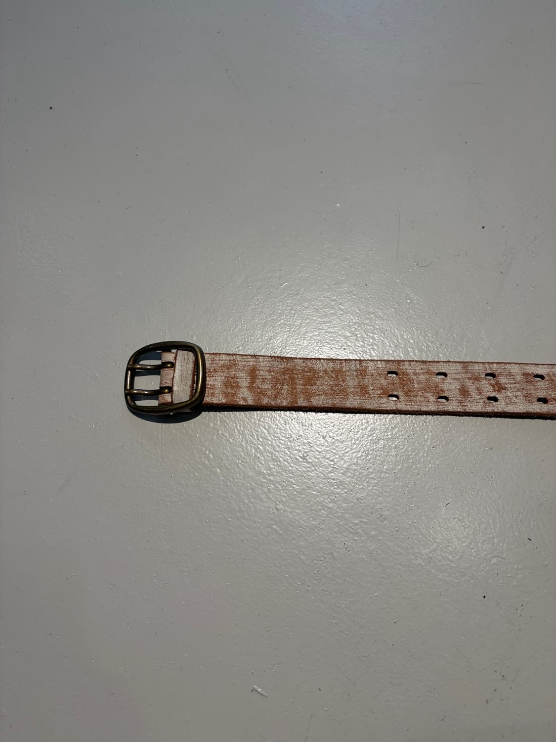 디스트레스드 워시드 화이트 레더 벨트 상품이미지2