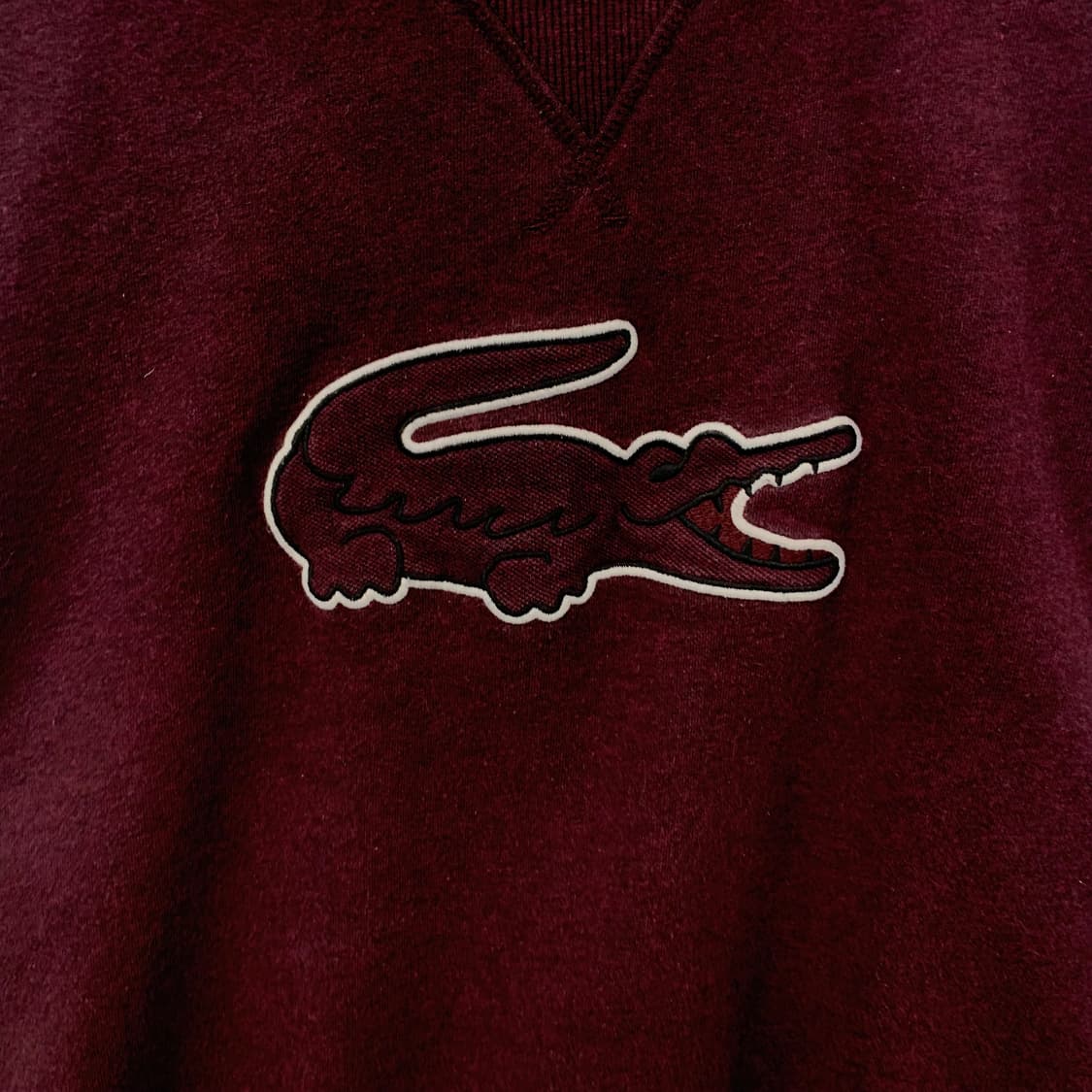 라코스테 빅로고 버건디 맨투맨 상품이미지3