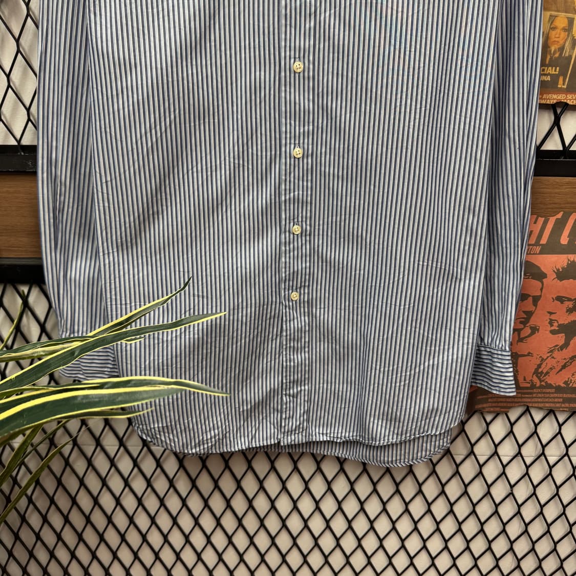 폴로 랄프로렌 스트라이프 긴팔 셔츠 스카이블루 포니 로고 포인트 블루 상품이미지4