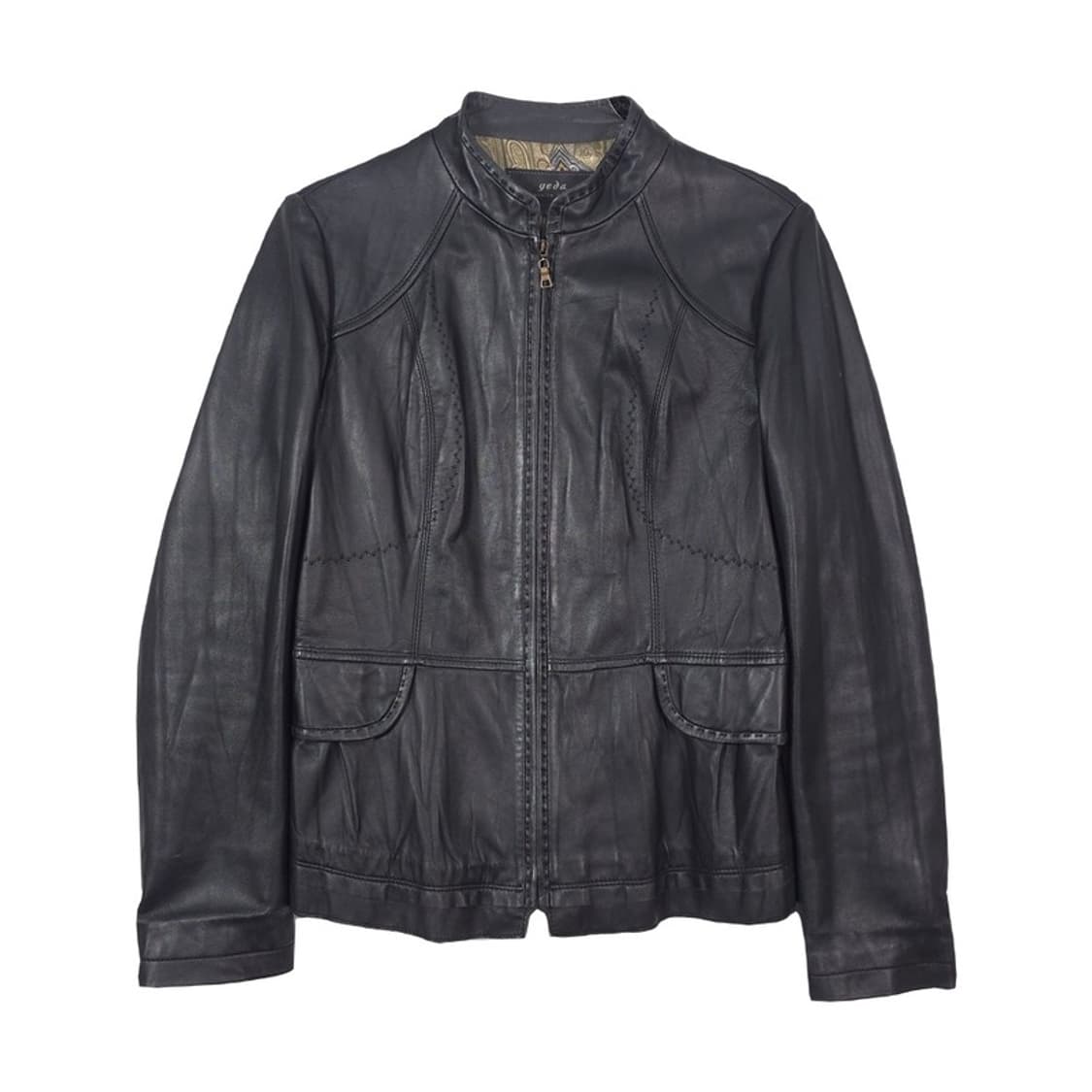YEDA 빈티지 페미닌 셔링 리얼 양가죽 레더 자켓 66 상품이미지1