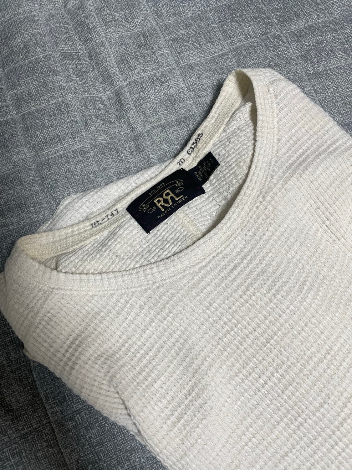 [L] RRL 더블알엘 와플 롱슬리브 화이트 상품이미지1