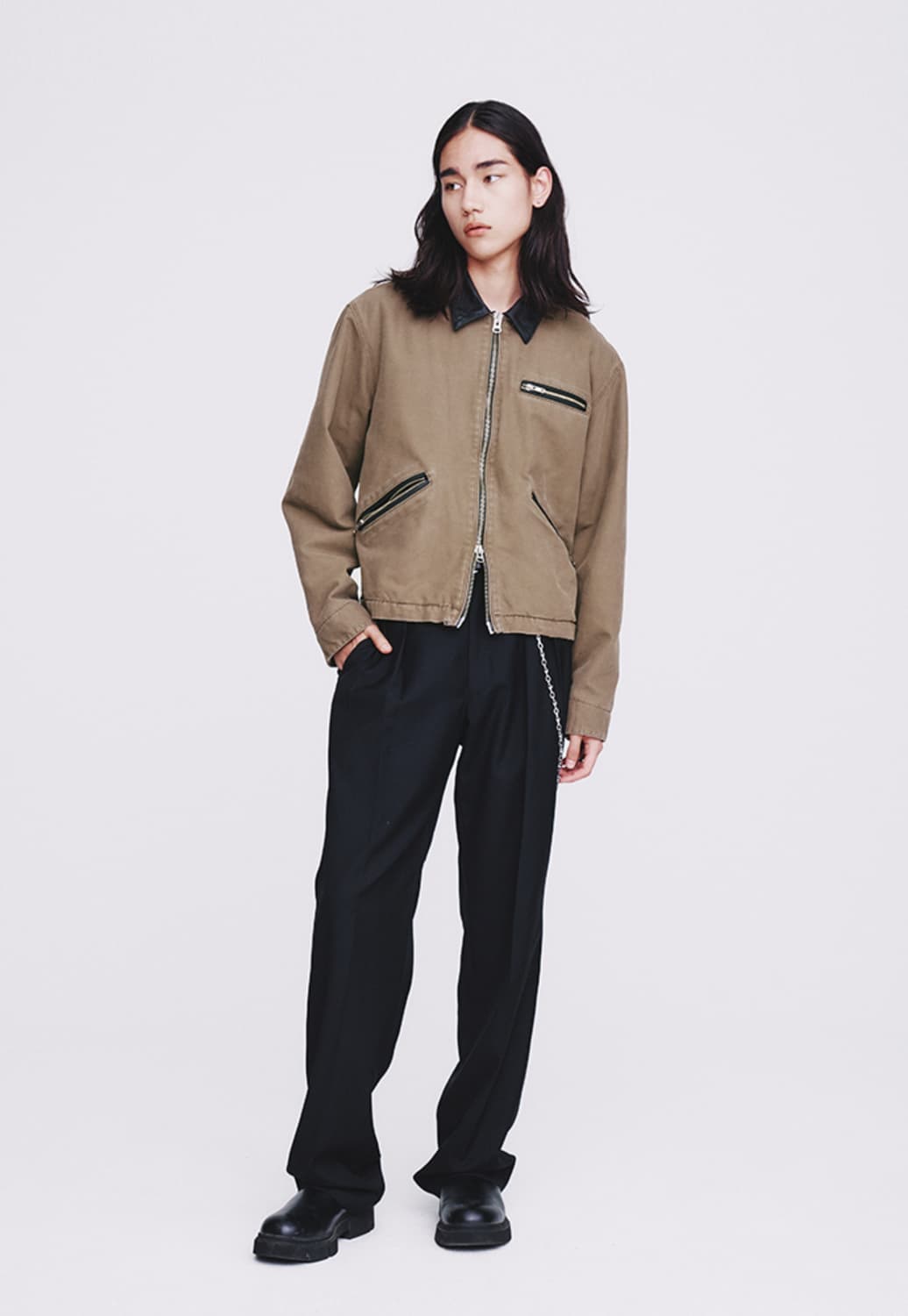 [M]토니웩 23FW 레더카라 워크자켓 상품이미지1