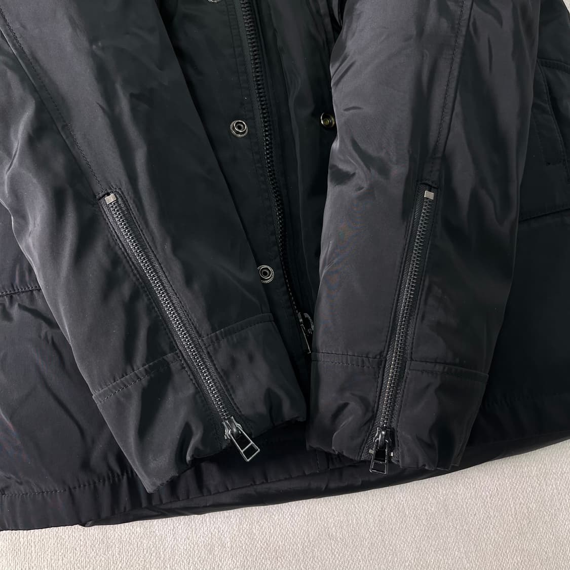 100 무스너클 스틸링 블랙 폭스퍼 구스다운 롱패딩 상품이미지6