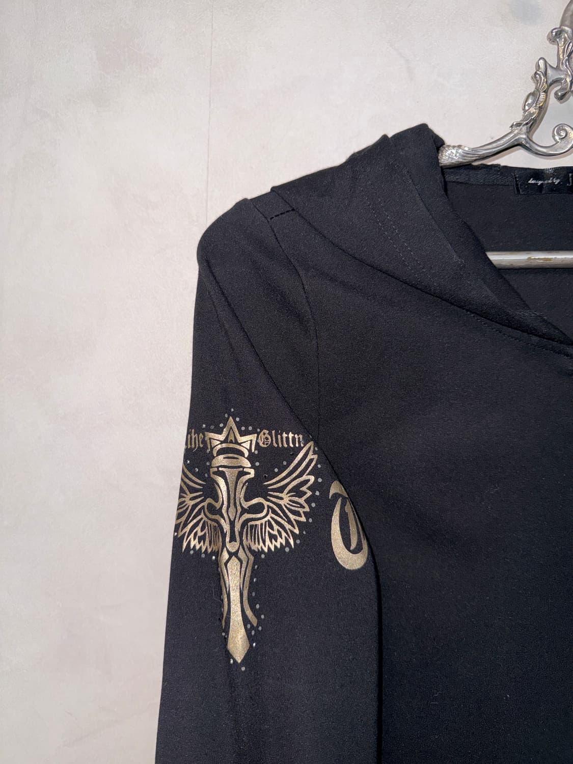 Black gold punk printing hood zipup 상품이미지6