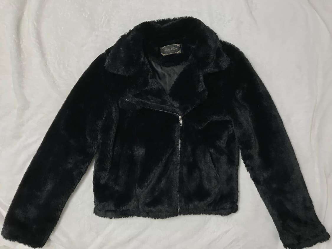 블랙 퍼 라이더 자켓 상품이미지1