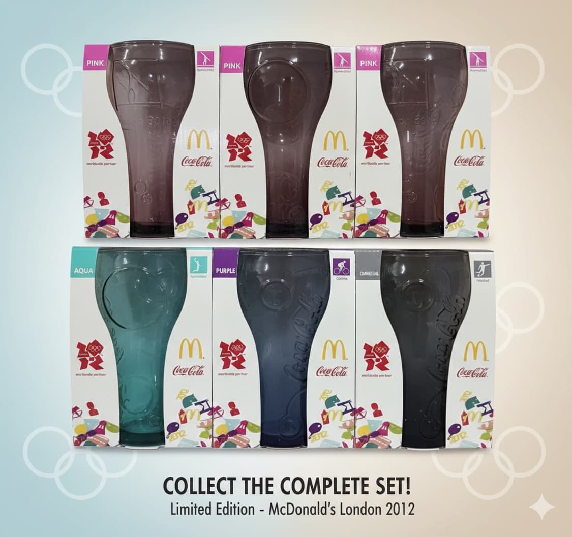 2012 런던올림픽 맥도날드 코카콜라 유리컵 굿즈 팝니디 상품이미지1