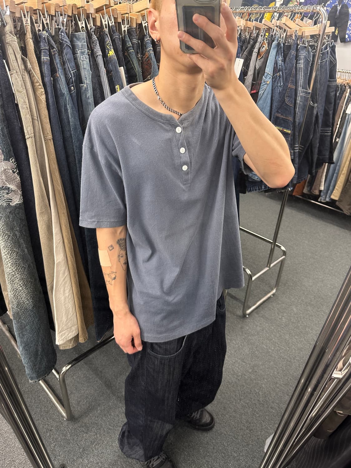 XL) CROSS & STITCH 헨리넥 빈티지 반팔티셔츠 상품이미지2