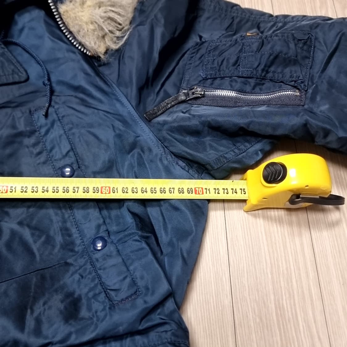 미제 알파인더스트리 N3B 블루 퍼 후드 패딩 코트(XL) 상품이미지9