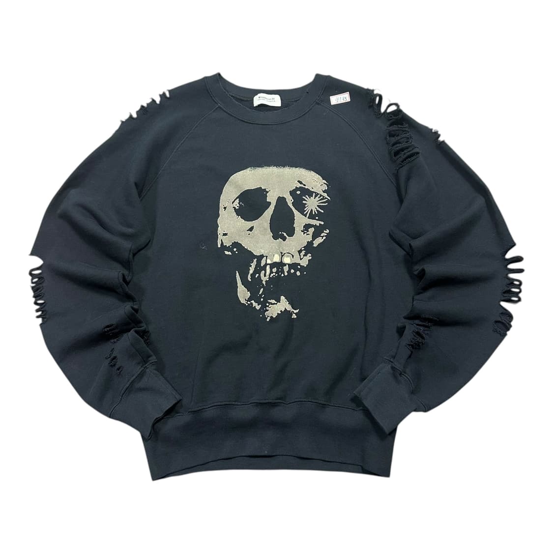 ✨ (바배) 미하라 야스히로 x 히스테릭 글래머 스컬 데미지 블랙 맨투맨 상품이미지1