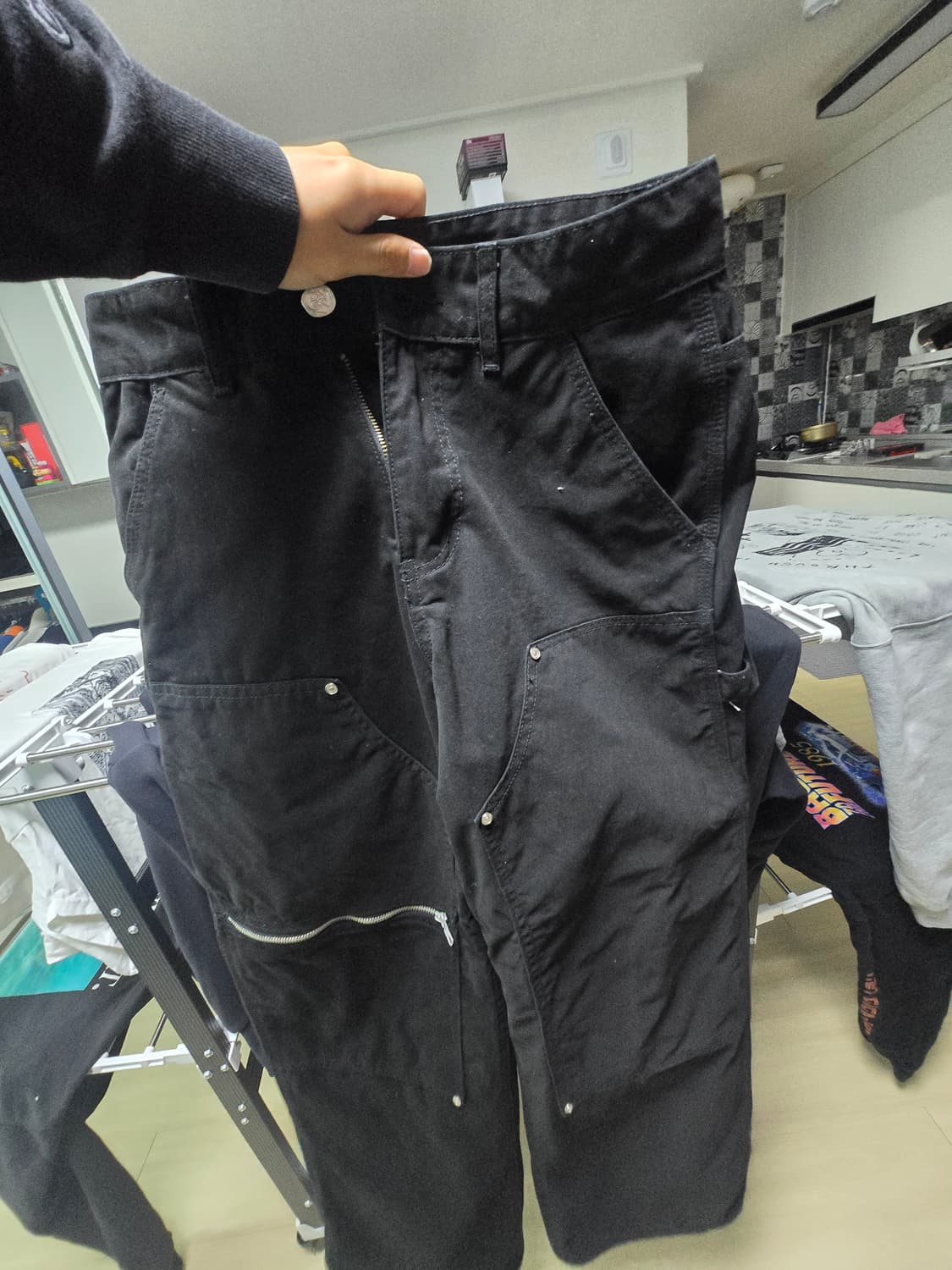 DNSR 디앤에스알 카펜터 팬츠 블랙 상품이미지1