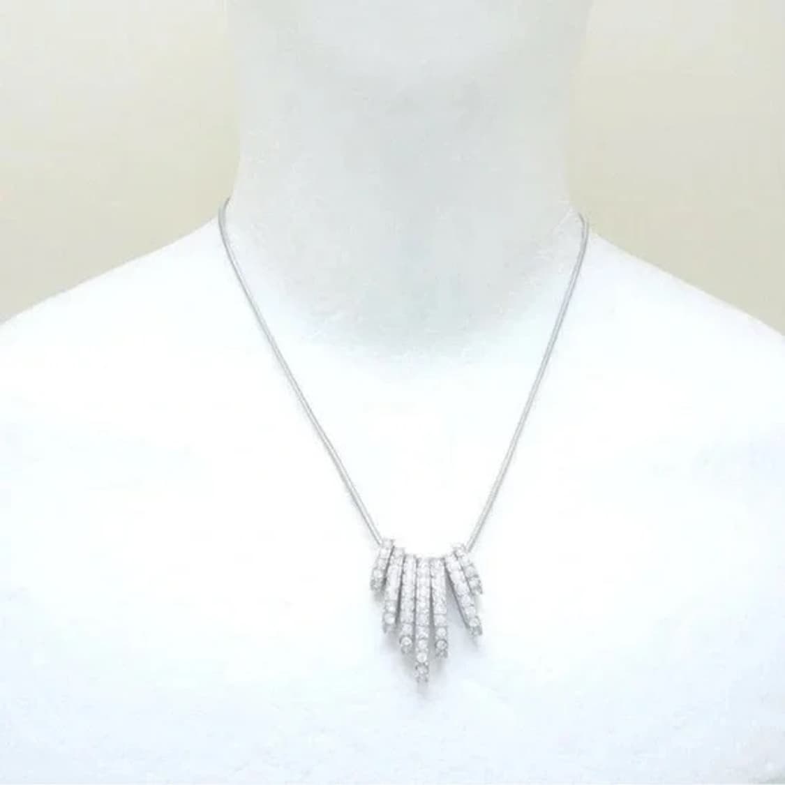 스와로브스키 댄스 네크리스 7열 크리스털 실버 플레이트 은 목걸이 다이아 상품이미지3